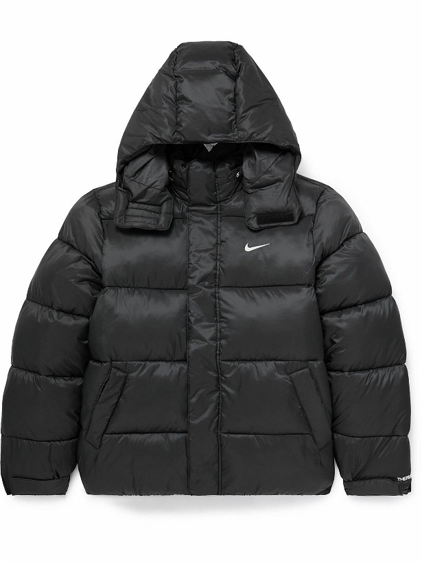 Photo: Nike - Logo-Embroidered Quilted Padded Shell Hooded Jacket - Black