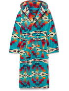 Pendleton - Cotton-Terry Jacquard Hooded Robe - Blue