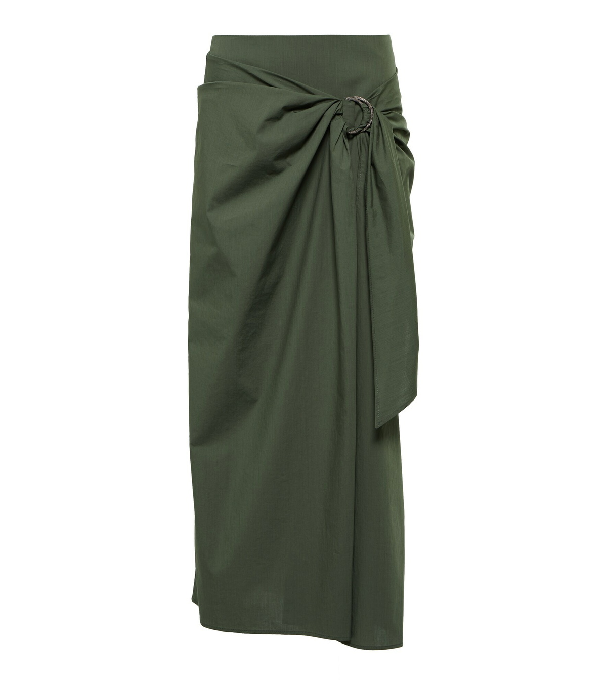 Brunello Cucinelli - Gathered cotton midi skirt Brunello Cucinelli