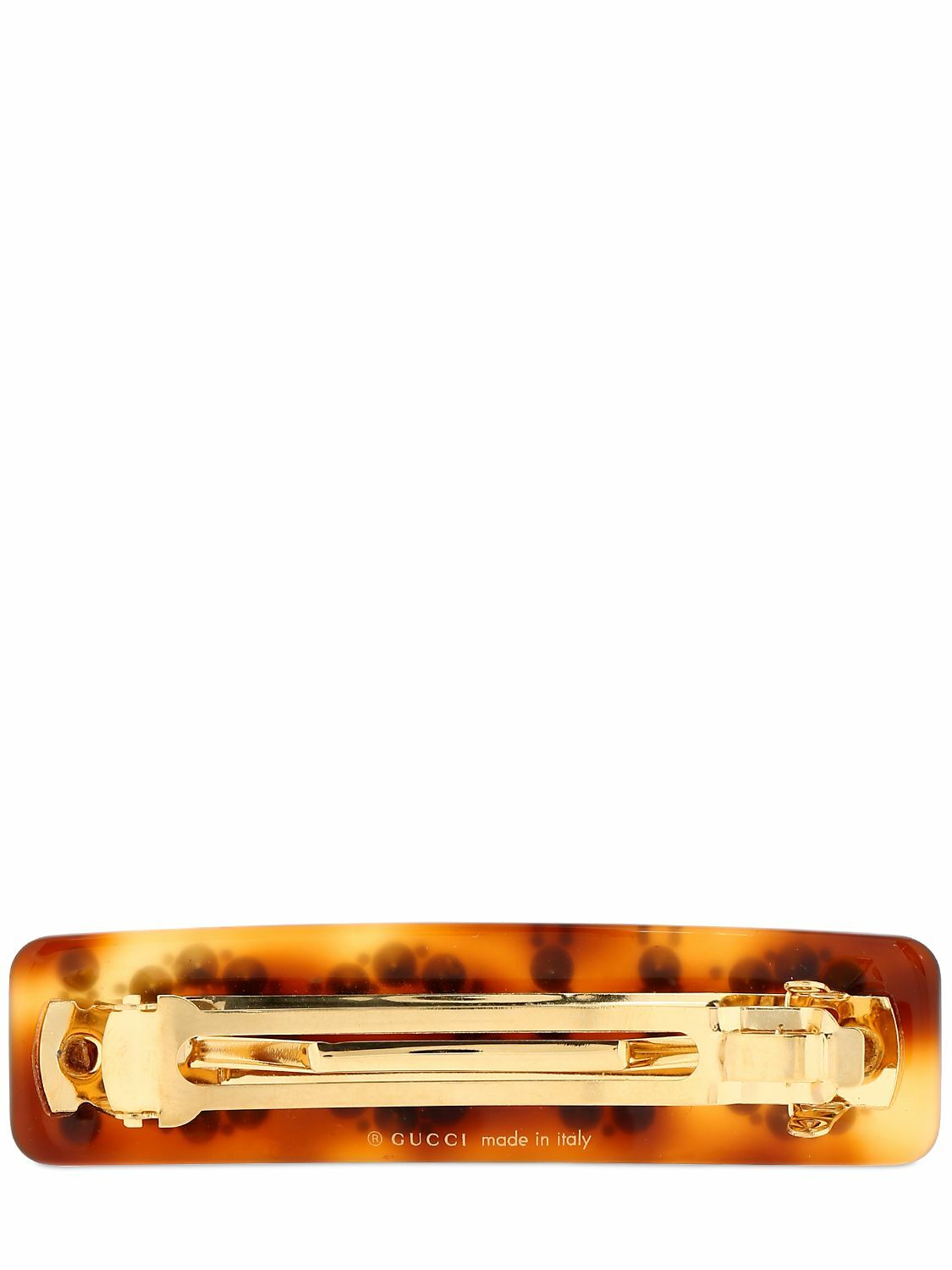 GUCCI - Crystal Logo Hair Barrette Gucci