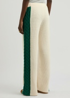 Casablanca Logo Wide-leg Wool-blend Trousers Green