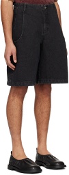 AMOMENTO Black Five-Pocket Denim Shorts