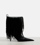 Balenciaga Avenue 90 leather fringe ankle boots