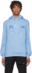 Alexander McQueen Blue Graffiti Hoodie