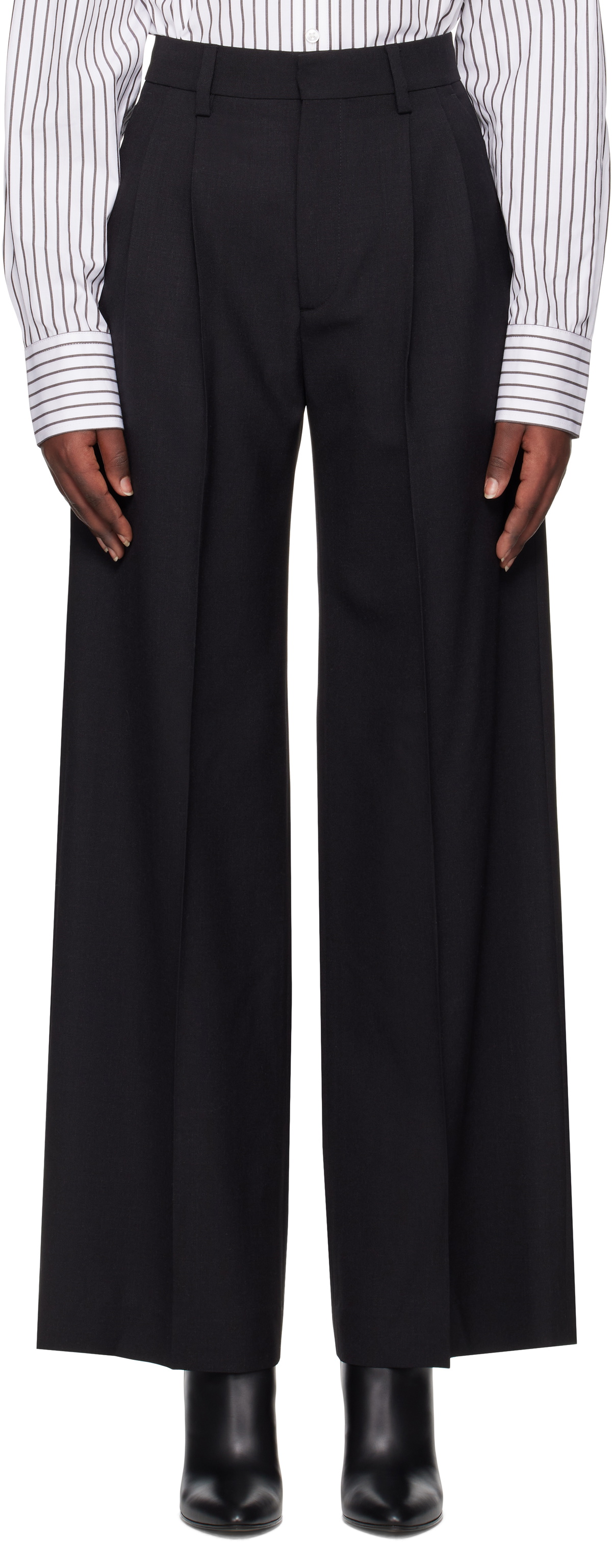 Filippa K Black Darcey Wool Trousers
