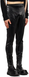 Mugler Black Embossed Trousers