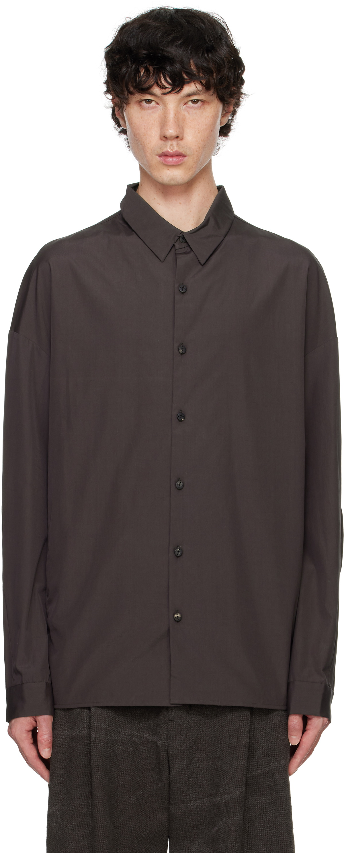DEVOA Brown Poplin Shirt