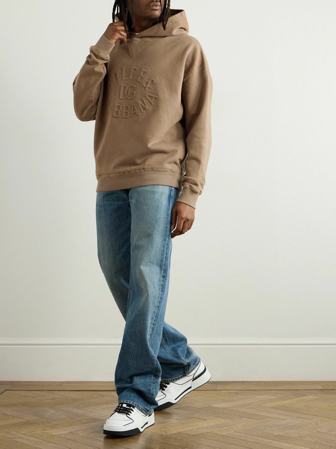 パーカー・フーディ Dolce & Gabbana Oversized Cotton Jersey Hoodie Cotton jersey hoodie with embroidery in Black for Men