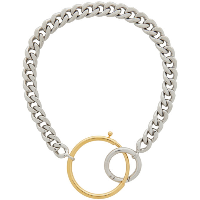 Photo: MM6 Maison Margiela Silver and Gold Mixed Chunky Necklace