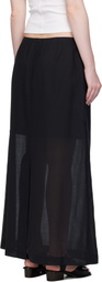 AMOMENTO Black Sheer Long Maxi Skirt