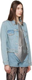 Paco Rabanne Blue Studded Denim Jacket