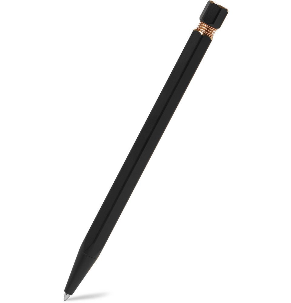 Ystudio - The Weight Of Words Coated-Brass Ballpoint Pen - Black