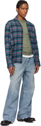 Greg Lauren Multicolor Boxy Plaid Shirt
