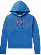 Off-White - Logo-Print Cotton-Jersey Hoodie - Blue