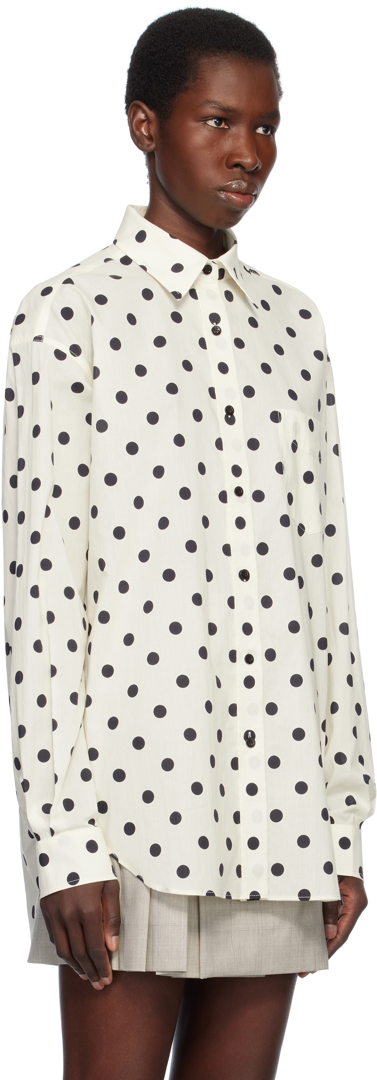 Moschino Off-White Allover Polka Dots Shirt