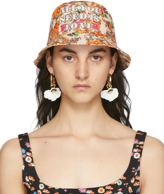 Photo: Rabanne SSENSE Exclusive Multicolor Nacre Jersey Bob Bucket Hat