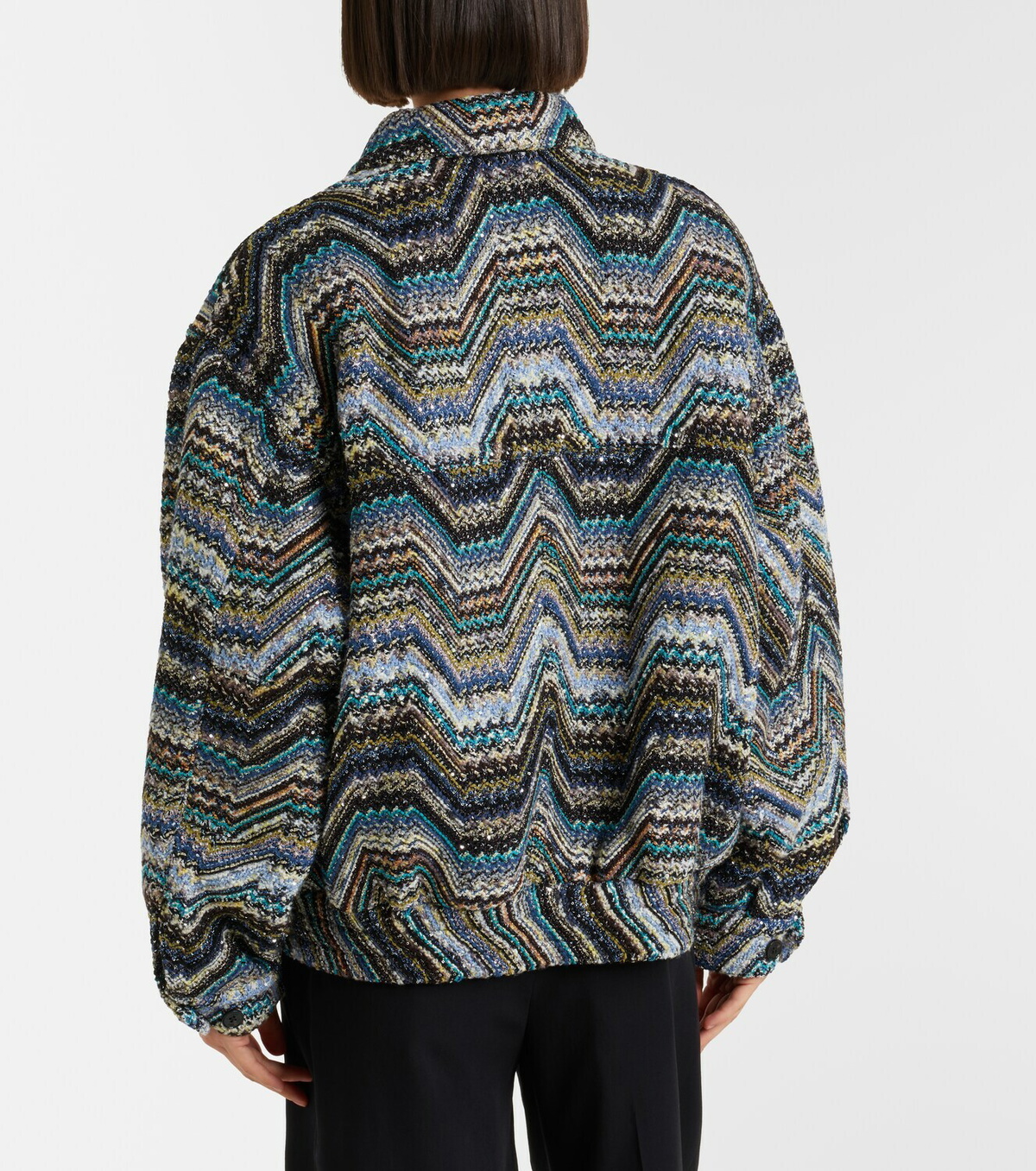Missoni Zigzag oversized jacquard wool-blend jacket
