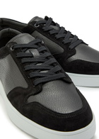 Jude Llow Telier Panelled Grained Leather Sneakers Black