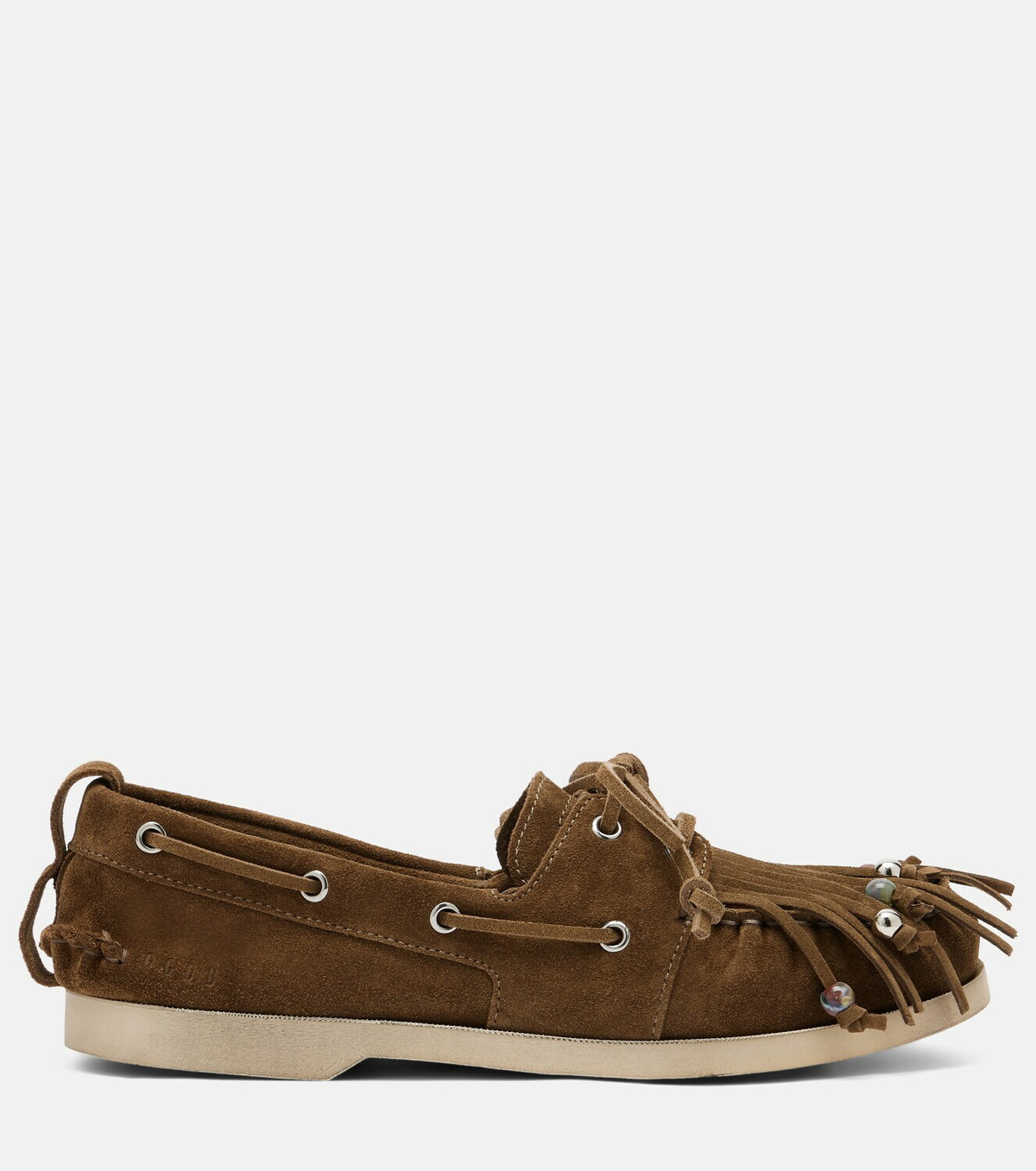 Golden Goose Embellished suede boat shoes