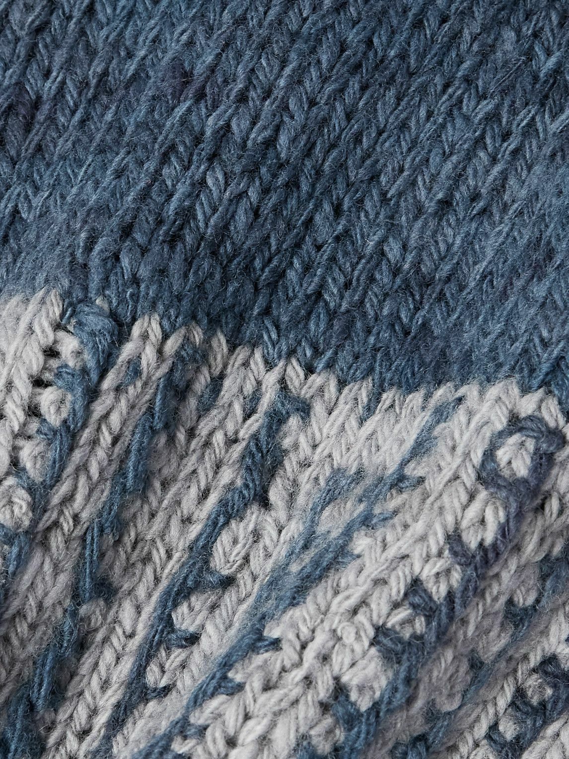 Kartik Research - Jacquard-Knit Wool Sweater - Blue