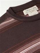 Remi Relief - Striped Cotton-Blend Jersey T-Shirt - Brown