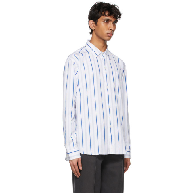 mfpen White and Blue Stripe Distant Shirt mfpen