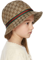 Gucci Kids Brown Canvas Original GG Hat