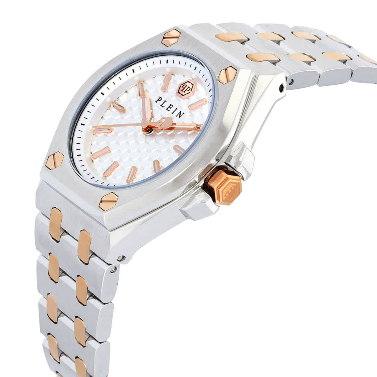 Philipp Plein Extreme Lady Quartz Silver Dial Two-Tone Watch PWJAA0622