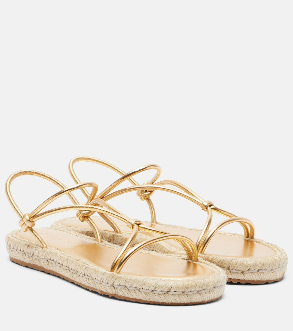 Gianvito Rossi Metallic leather espadrille sandals