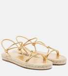 Gianvito Rossi Metallic leather espadrille sandals