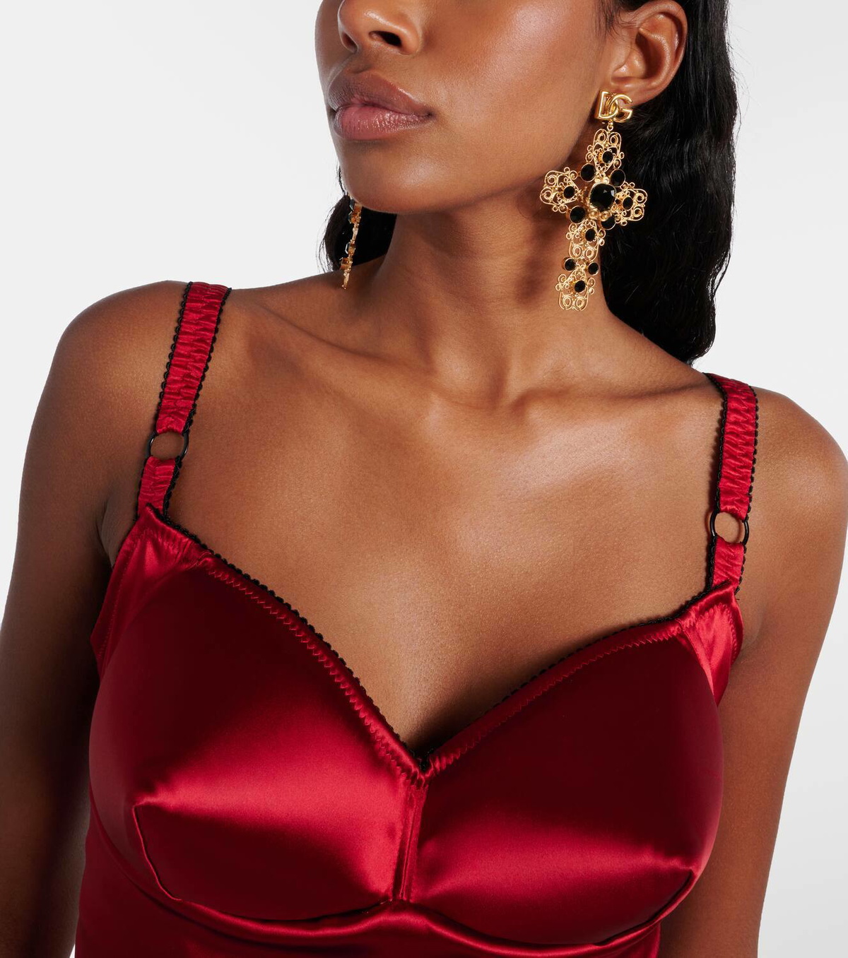 Dolce&Gabbana DG embellished drop earrings