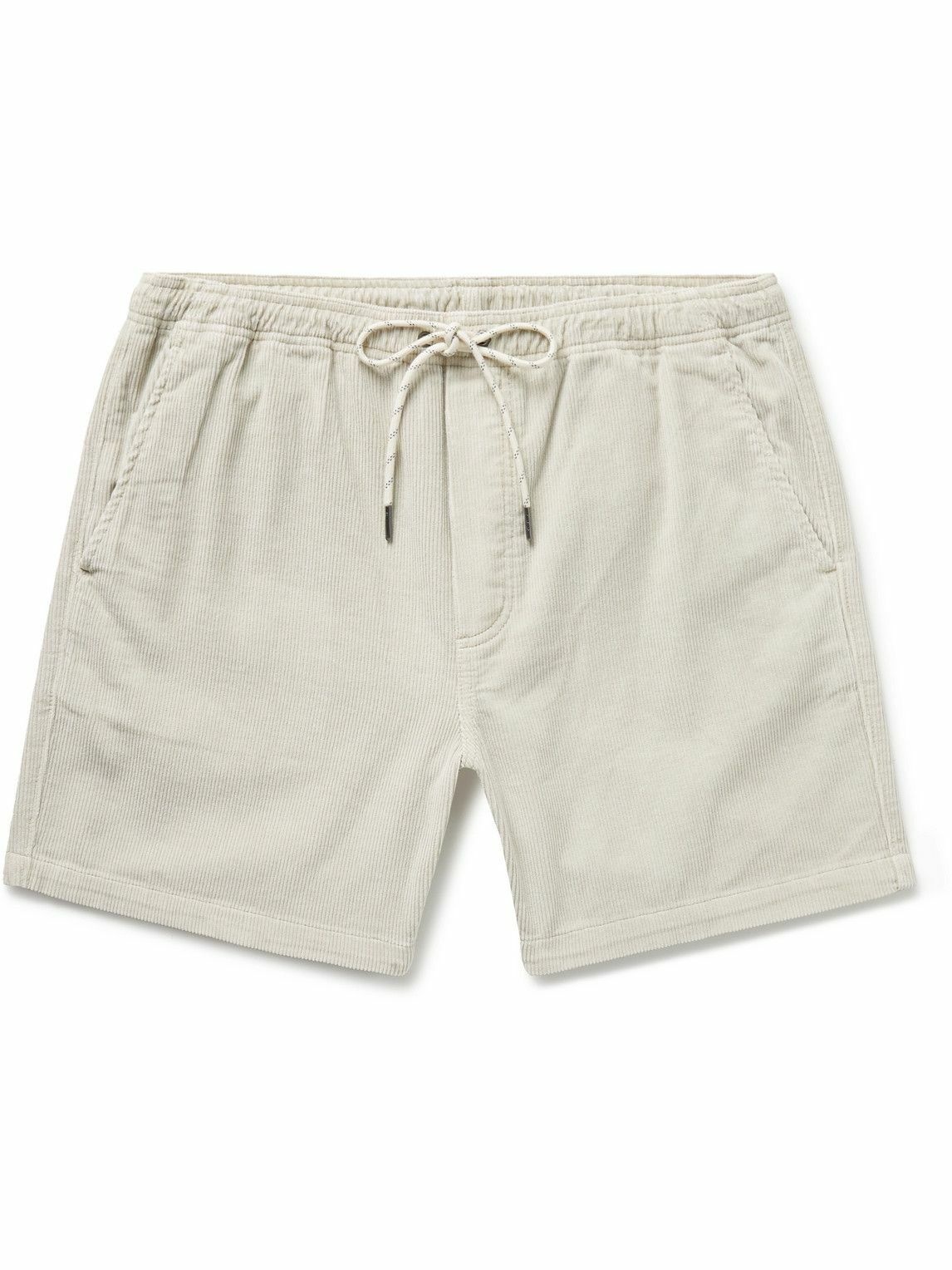 Photo: Faherty - Straight-Leg Organic Cotton-Blend Corduroy Drawstring Shorts - Neutrals