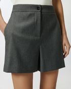 Pinko Elegant Flannel Shorts Grey Re Dye Pewter