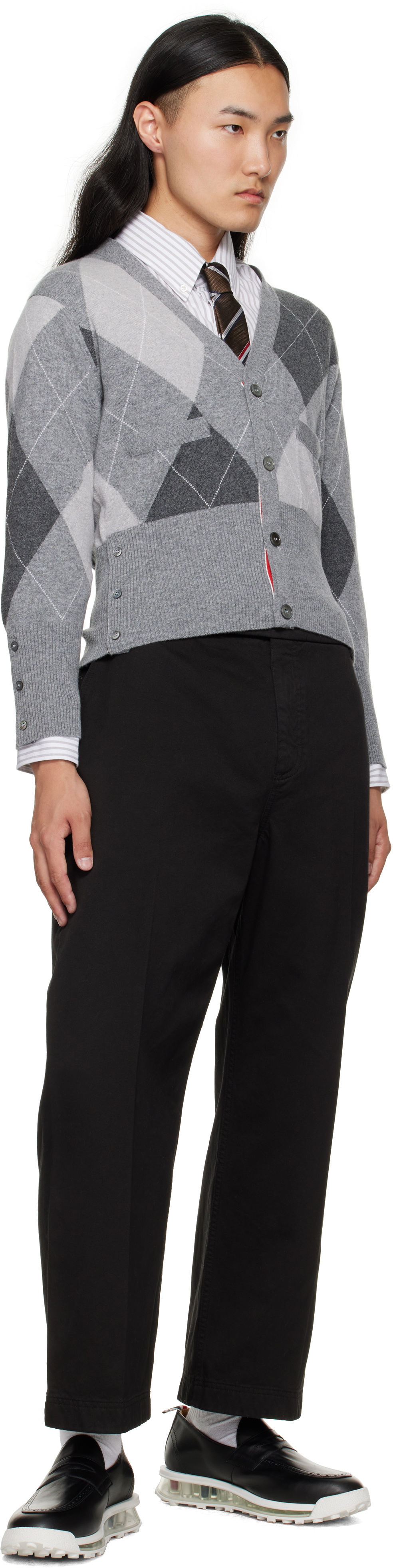 Thom Browne Black Clear Tech Runner Sole Penny Loafers