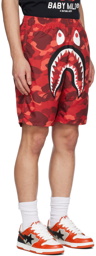 BAPE Red Camo Shark Shorts
