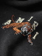 AMIRI - Distressed Logo-Print Cotton-Jersey Hoodie - Black