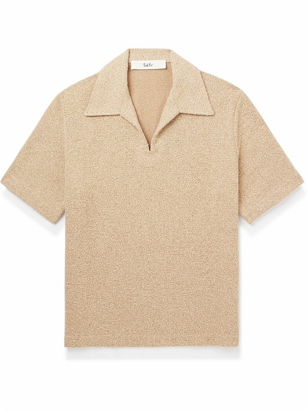 Photo: Séfr - Mate Cotton-Blend Bouclé Polo Shirt - Neutrals