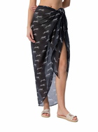 MC2 Saint Barth Woman Silk Voile Long Pareo Oasi With Animalier Print