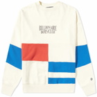 Billionaire Boys Club Men's Cut & Sew Panelled Crew Sweat in Cream