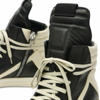 Rick Owens Men's Leather Geobasket Sneakers in Black/Milk/Milk