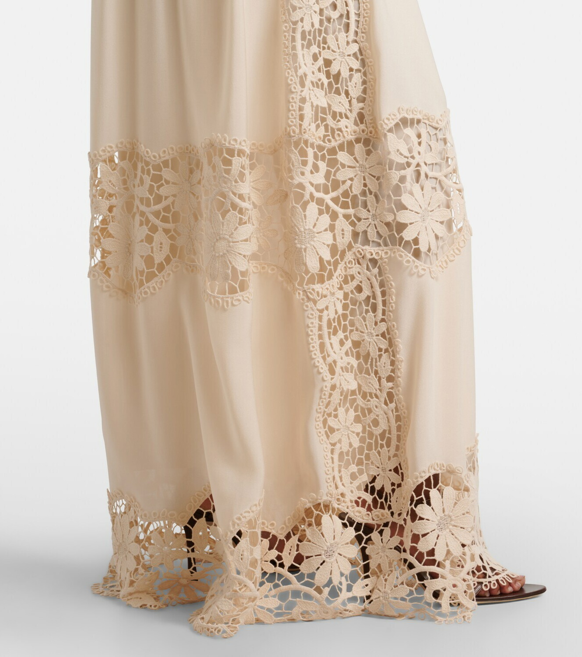 Elie Saab Georgette and macramé gown