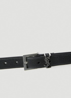 YSL Plaque Belt in Black