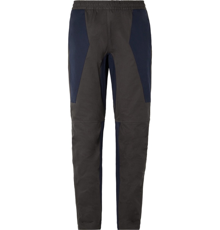 Photo: Bottega Veneta - Slim-Fit Tapered Panelled Cotton Trousers - Gray