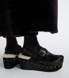 Mou Shearling-lined calf hair clogs