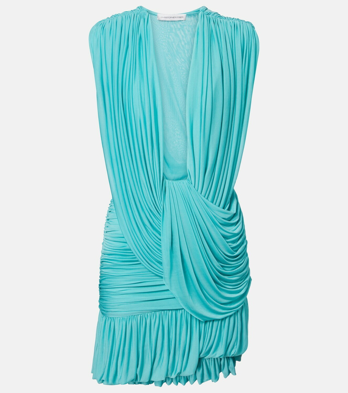 Christopher Esber Ripple draped jersey minidress