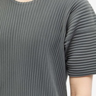 Homme Plissé Issey Miyake Men's Pleated T-Shirt in Bark Grey