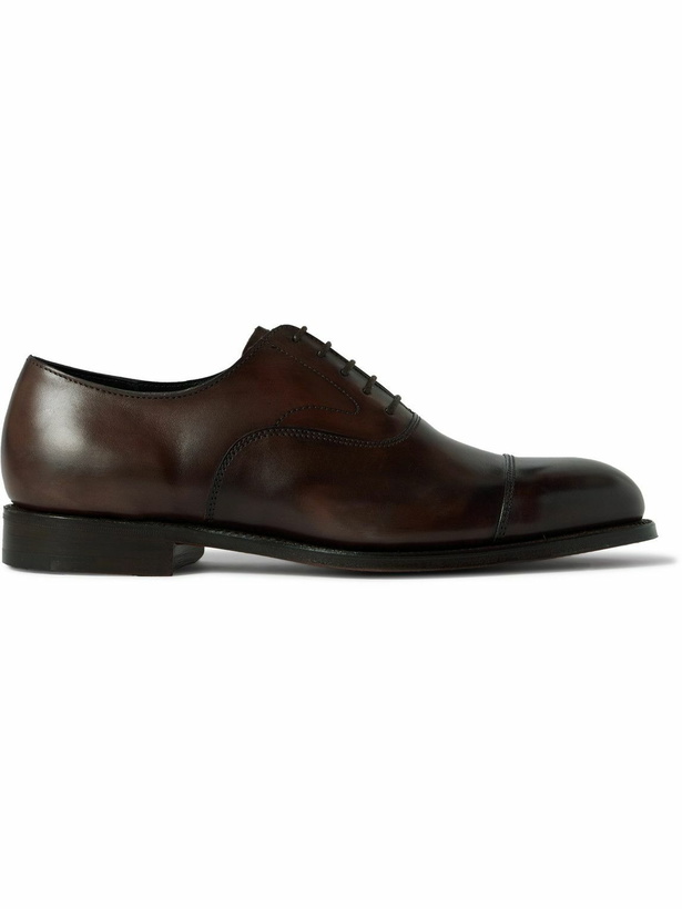 Photo: Grenson - Cambridge Handpainted Leather Oxford Shoes - Brown