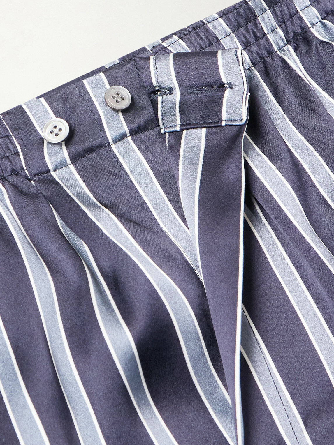 Derek Rose - Brindisi 123 Striped Silk-Satin Boxer Shorts - Blue