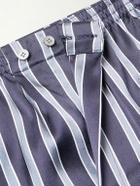 Derek Rose - Brindisi 123 Striped Silk-Satin Boxer Shorts - Blue