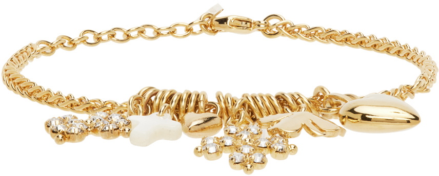 Cassandre Monogram Charm Bracelet in Gold - Saint Laurent